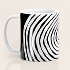 Black & White Minimalist Mid Century Abstract Ink Line Spiral Hypnotic Circle Coffee Mug Gallery Image 3