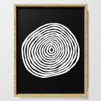 Black & White Minimalist Mid Century Abstract Ink Line Spiral Hypnotic Circle Serving Tray Gallery Image 1