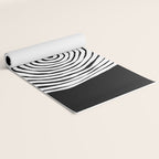 Black & White Minimalist Mid Century Abstract Ink Line Spiral Hypnotic Circle Yoga Mat Gallery Image 2