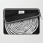 Black & White Minimalist Mid Century Abstract Ink Line Spiral Hypnotic Circle Laptop Sleeve Gallery Image 2