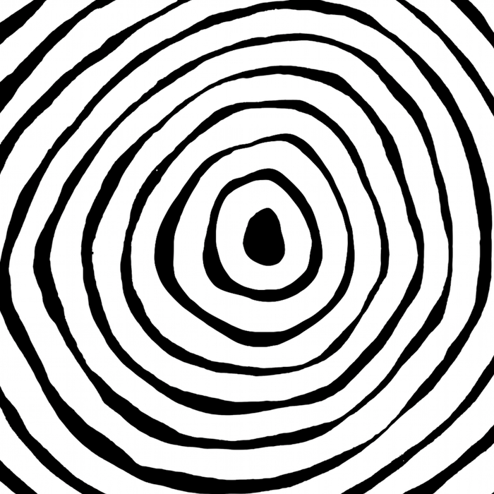 Black & White Minimalist Mid Century Abstract Ink Line Spiral Hypnotic Circle Coffee Mug Gallery Image 2