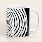 Black & White Minimalist Mid Century Abstract Ink Line Spiral Hypnotic Circle Coffee Mug Gallery Image 1