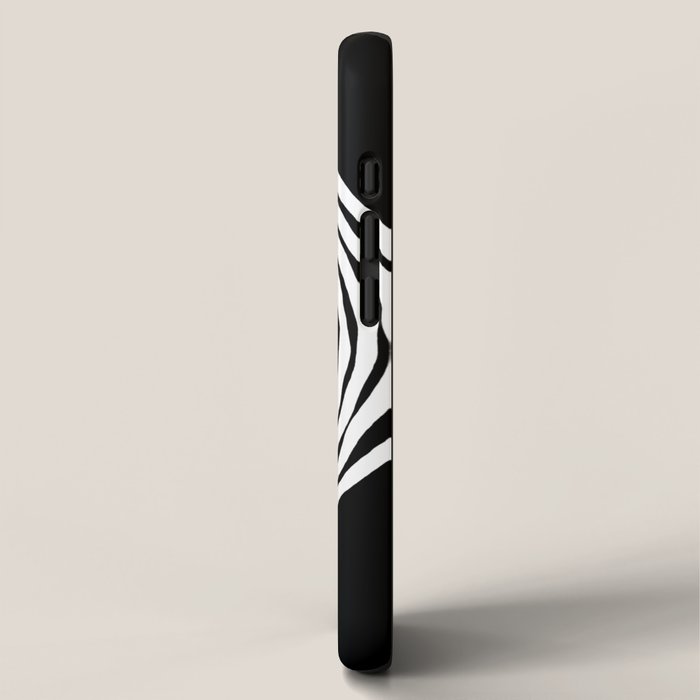 Black & White Minimalist Mid Century Abstract Ink Line Spiral Hypnotic Circle iPhone Case Gallery Image 2