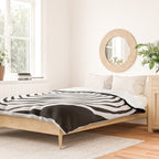Black & White Minimalist Mid Century Abstract Ink Line Spiral Hypnotic Circle Duvet Cover Gallery Image 2