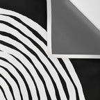 Black & White Minimalist Mid Century Abstract Ink Line Spiral Hypnotic Circle Wall Tapestry Gallery Image 3