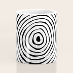 Black & White Minimalist Mid Century Abstract Ink Line Spiral Hypnotic Circle Coffee Mug Gallery Image 4
