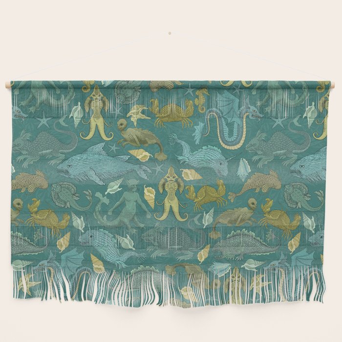 Deepsea Cryptids in Sea Green Wall Hanging Gallery Image 1