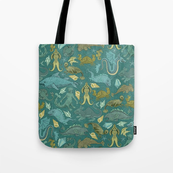 Deepsea Cryptids in Sea Green Tote Bag Gallery Image 1