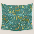 Deepsea Cryptids in Sea Green Wall Tapestry Gallery Image 4