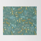 Deepsea Cryptids in Sea Green Throw Blanket Gallery Image 2