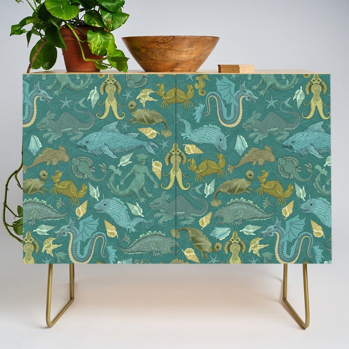 Deepsea Cryptids in Sea Green Credenza Gallery Image 1