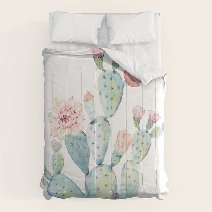 Cactus 2  White #society6 #buyart Comforter Gallery Image 1