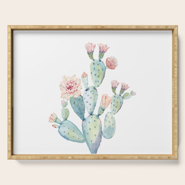 Cactus 2  White #society6 #buyart Serving Tray Gallery Image 1