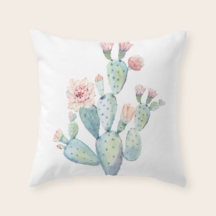 Cactus 2  White #society6 #buyart Throw Pillow Gallery Image 1