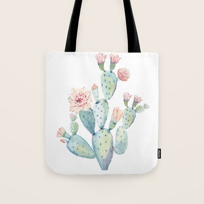 Cactus 2  White #society6 #buyart Tote Bag Gallery Image 1