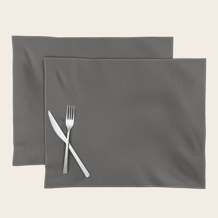 Solid Gray Grey Color Placemat Gallery Image 1