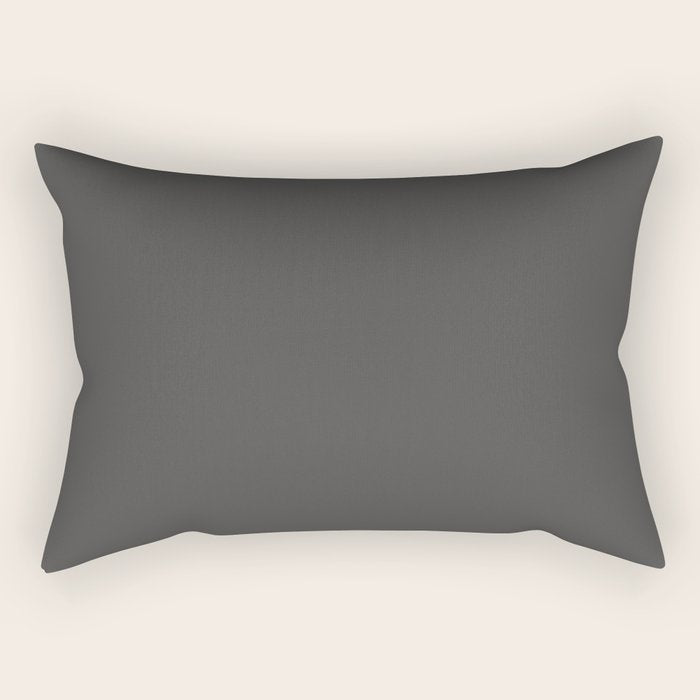 Solid Gray Grey Color Rectangular Pillow Gallery Image 2