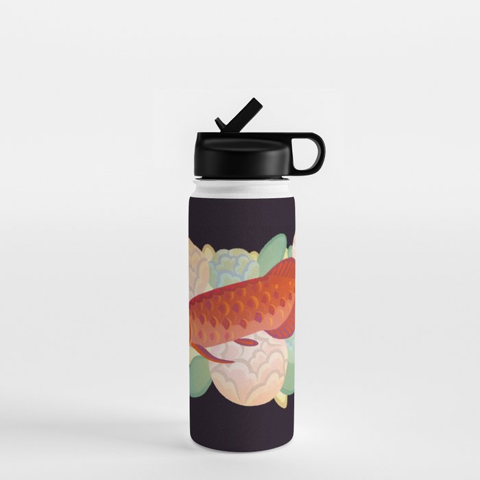 Arowana and peony 3 Water Bottle Gallery Image 1