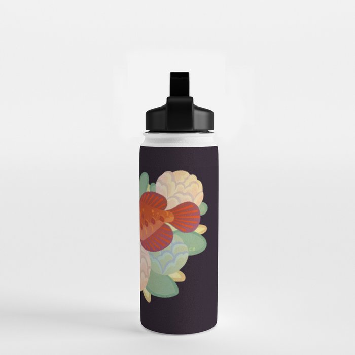 Arowana and peony 3 Water Bottle Gallery Image 2