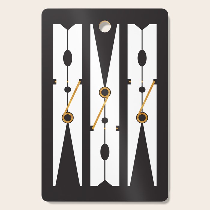 Laundry Clothespins - Gold, Black and White Cutting Board Gallery Image 1