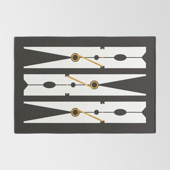 Laundry Clothespins - Gold, Black and White Rug Gallery Image 2
