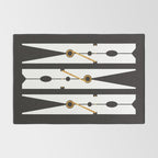 Laundry Clothespins - Gold, Black and White Rug Gallery Image 2