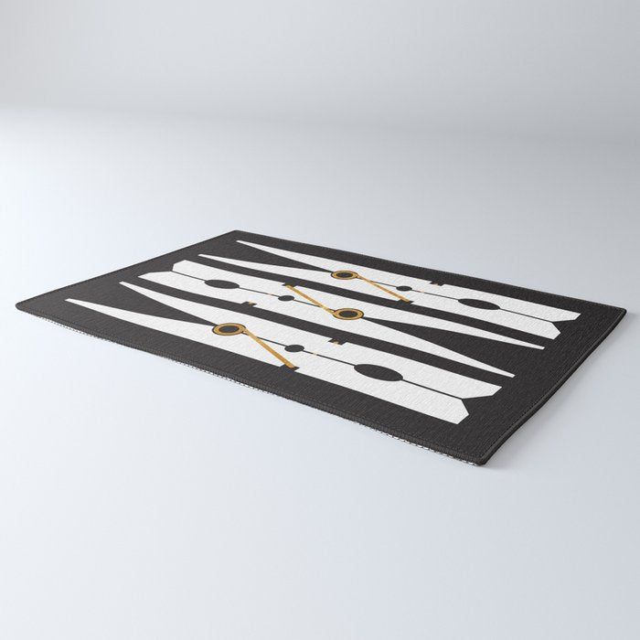 Laundry Clothespins - Gold, Black and White Rug Gallery Image 3