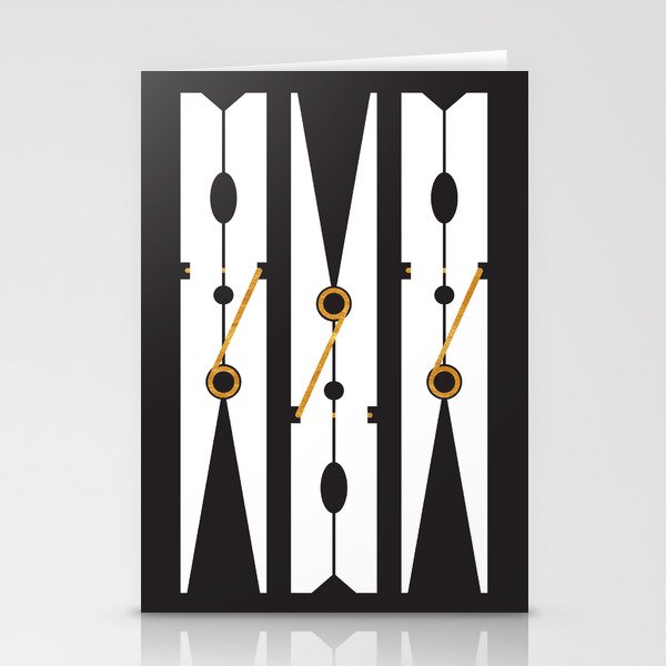 Laundry Clothespins - Gold, Black and White Stationery Card Gallery Image 2