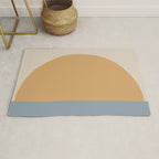 Minimal Retro Sunset Sunrise - Nautical Ocean Blue Rug Gallery Image 1