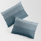 Minimal Retro Sunset Sunrise - Nautical Ocean Blue Pillow Sham Gallery Image 3