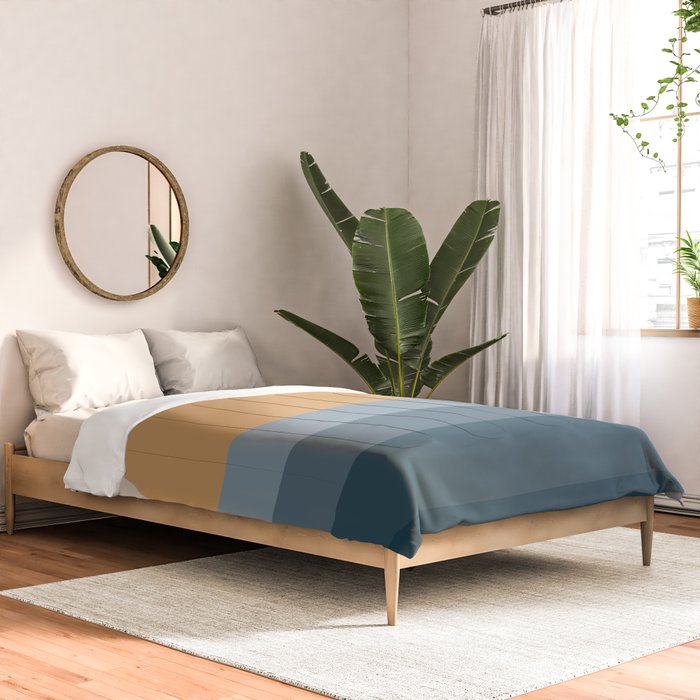 Minimal Retro Sunset Sunrise - Nautical Ocean Blue Comforter Gallery Image 2