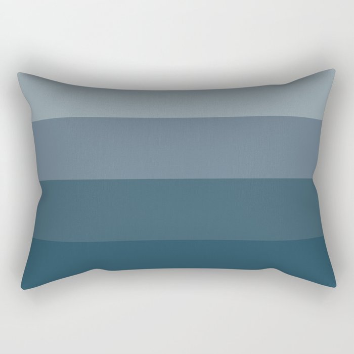 Minimal Retro Sunset Sunrise - Nautical Ocean Blue Rectangular Pillow Gallery Image 2