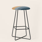 Minimal Retro Sunset Sunrise - Nautical Ocean Blue Stool Gallery Image 1