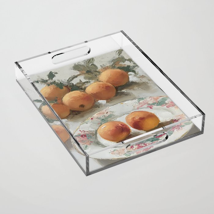 Vintage Peaches Acrylic Tray Gallery Image 1