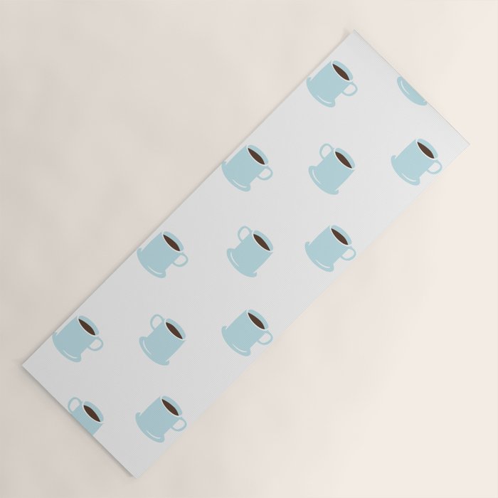 Retro coffee cup cartoon pattern Yoga Mat Gallery Image 1