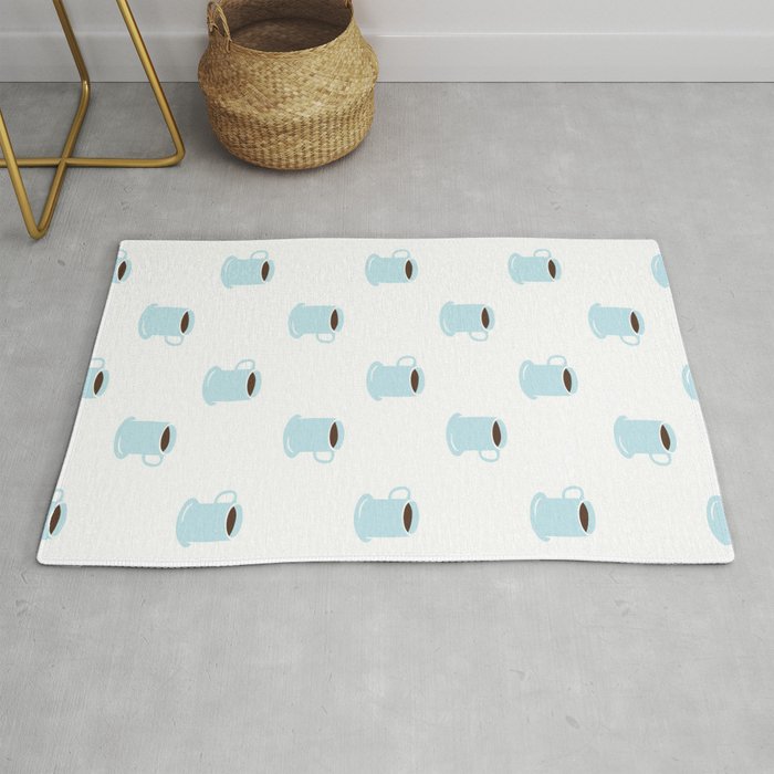 Retro coffee cup cartoon pattern Rug Gallery Image 1