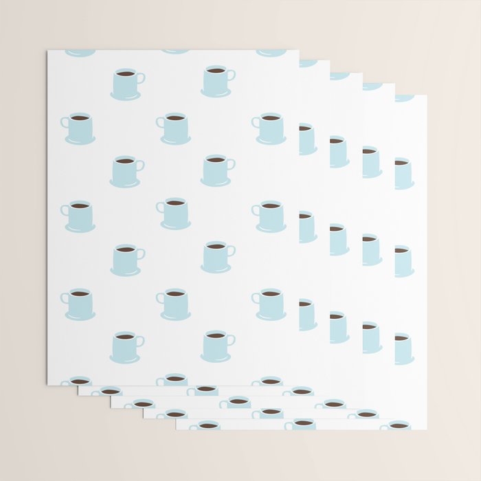 Retro coffee cup cartoon pattern Wrapping Paper Gallery Image 3