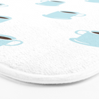 Retro coffee cup cartoon pattern Bath Mat Gallery Image 3