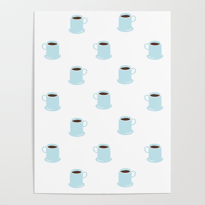 Retro coffee cup cartoon pattern Poster Gallery Image 4