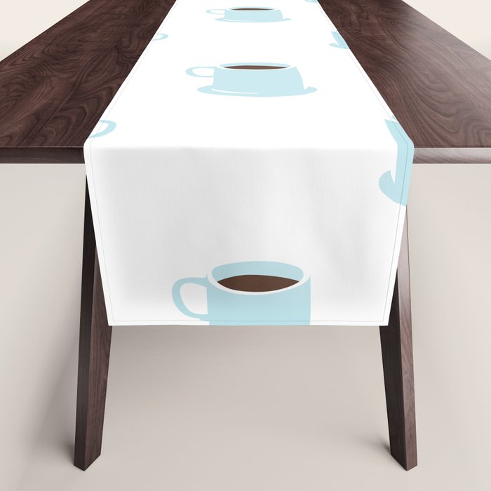 Retro coffee cup cartoon pattern Table Runner Gallery Image 1
