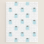 Retro coffee cup cartoon pattern Jigsaw Puzzle Gallery Image 1