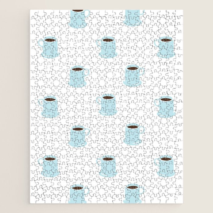 Retro coffee cup cartoon pattern Jigsaw Puzzle Gallery Image 1