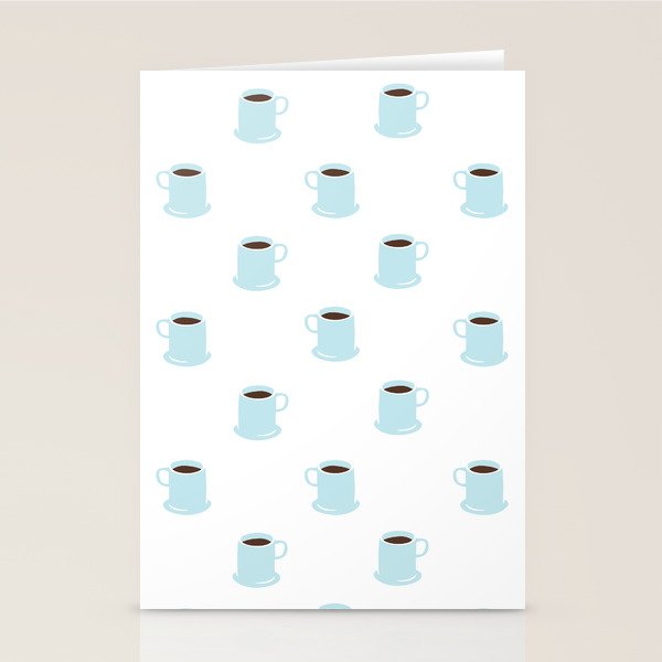Retro coffee cup cartoon pattern Stationery Card Gallery Image 2
