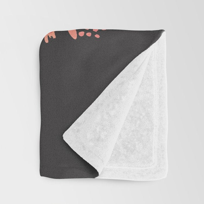Little & Fierce on Charcoal Throw Blanket Gallery Image 3