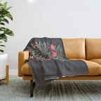 Little & Fierce on Charcoal Throw Blanket Gallery Image 1