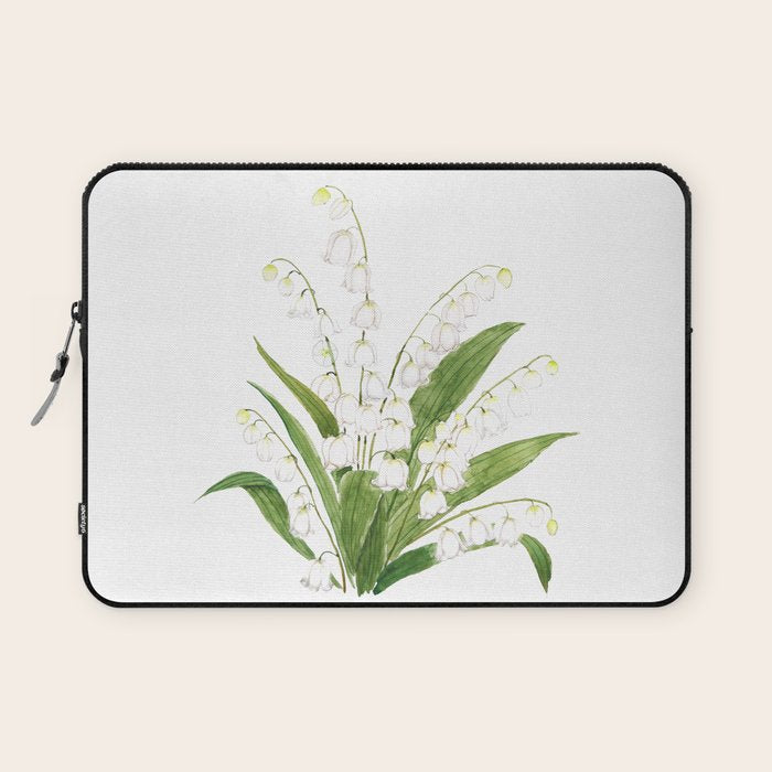 white lily of valley Laptop Sleeve Gallery Image 1