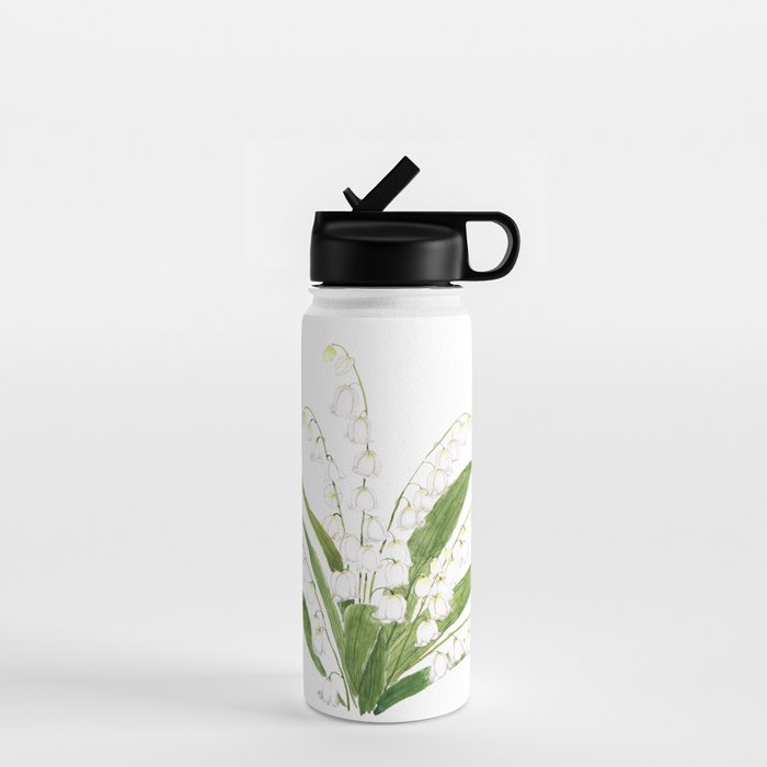 white lily of valley Water Bottle Gallery Image 1