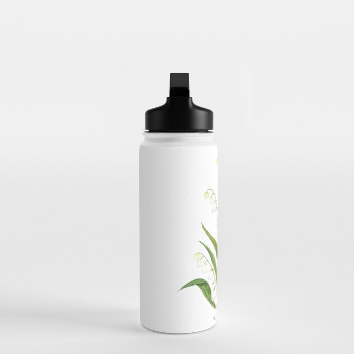 white lily of valley Water Bottle Gallery Image 3