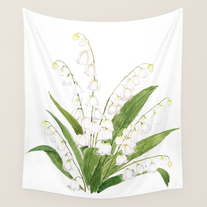 white lily of valley Wall Tapestry Gallery Image 4