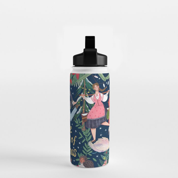 The 12 days of Christmas song illustration Water Bottle Gallery Image 2